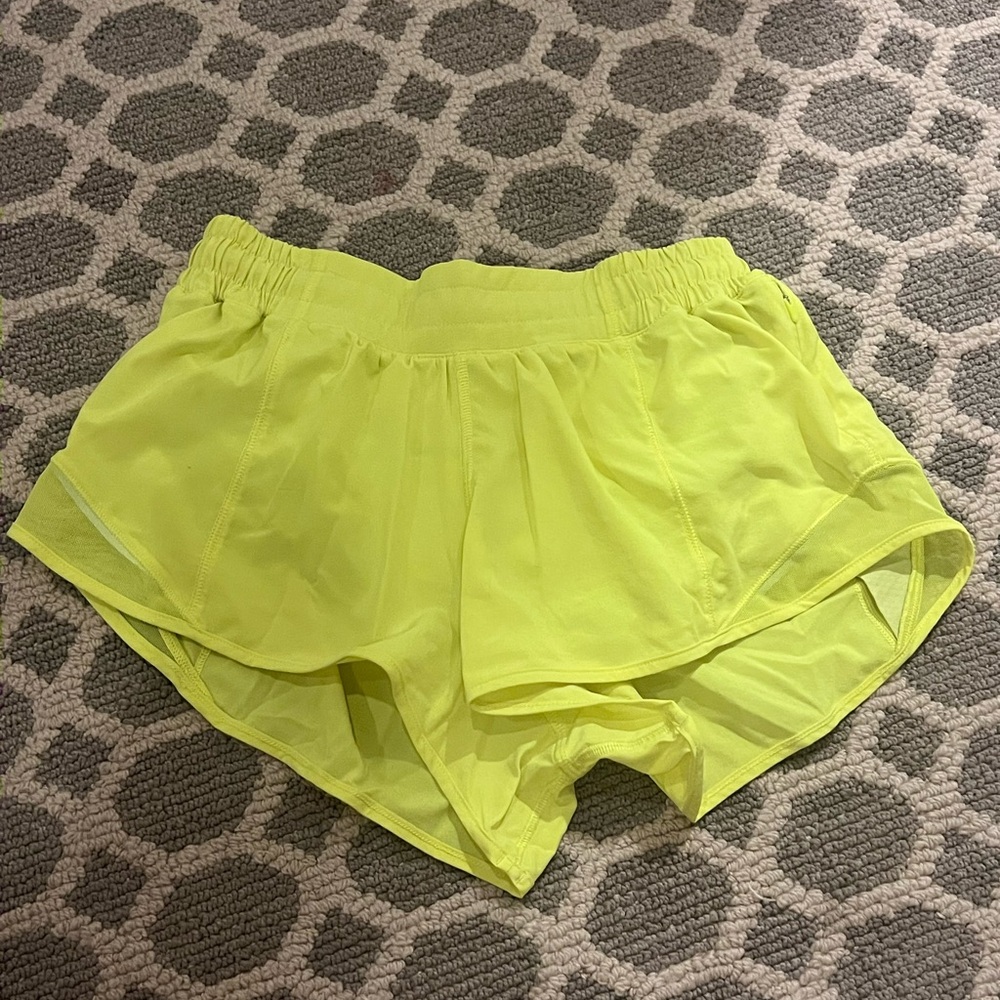 Women's Neon Yellow Athletic Shorts
